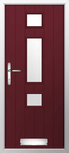 Genoa Glazed Solidor Composite Door in Deep Merlot