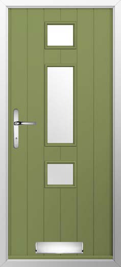 Genoa Glazed Solidor Composite Door in Forest Green