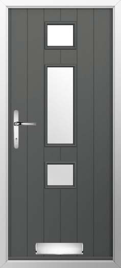 Genoa Glazed Solidor Composite Door in Granite Grey