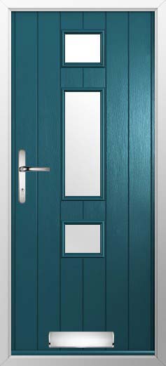 Genoa Glazed Solidor Composite Door in Peacock Blue