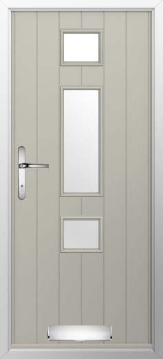 Genoa Glazed Solidor Composite Door in Pebble Grey