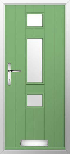 Genoa Glazed Solidor Composite Door in Pistachio Green
