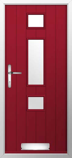 Genoa Glazed Solidor Composite Door in Ruby Red