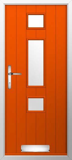 Genoa Glazed Solidor Composite Door in Tangerine