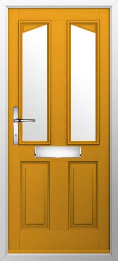 Harlech 2 Glazed Solidor Composite Door in Amber Gold