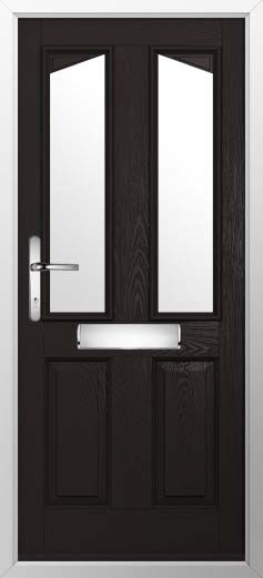 Harlech 2 Glazed Solidor Composite Door in Black Brown