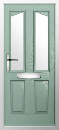 Harlech 2 Glazed Solidor Composite Door in Chartwell Green