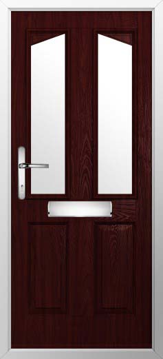 Harlech 2 Glazed Solidor Composite Door in Rosewood