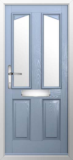 Harlech 2 Glazed Solidor Composite Door in Duck Egg Blue