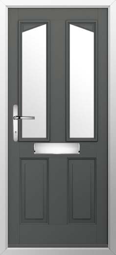 Harlech 2 Glazed Solidor Composite Door in Granite Grey