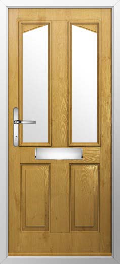 Harlech 2 Glazed Solidor Composite Door in Irish Oak