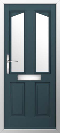 Harlech 2 Glazed Solidor Composite Door in Midnight Grey