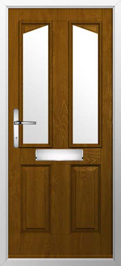 Harlech 2 Glazed Solidor Composite Door in Oak