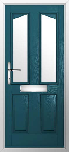 Harlech 2 Glazed Solidor Composite Door in Peacock Blue