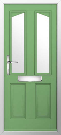 Harlech 2 Glazed Solidor Composite Door in Pistachio Green