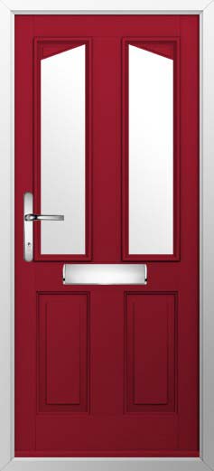 Harlech 2 Glazed Solidor Composite Door in Ruby Red