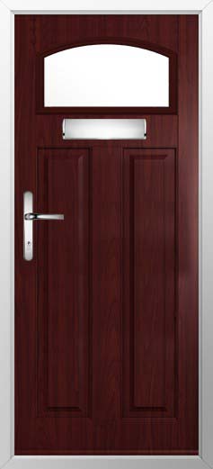 London Glazed Solidor Composite Door in Rosewood