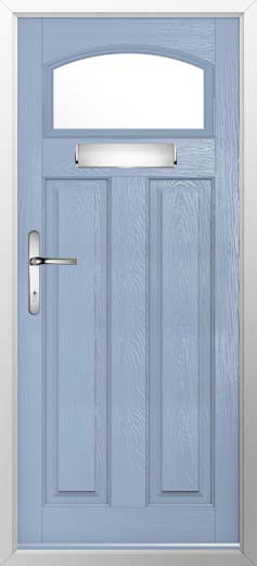London Glazed Solidor Composite Door in Duck Egg Blue