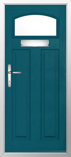 London Glazed Solidor Composite Door in Peacock Blue