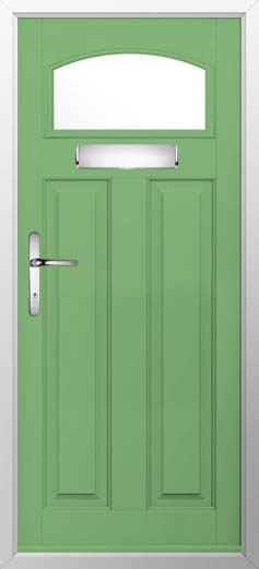 London Glazed Solidor Composite Door in Pistachio Green