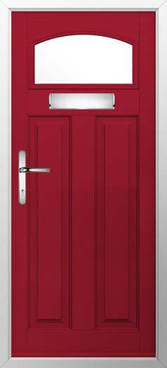 London Glazed Solidor Composite Door in Ruby Red