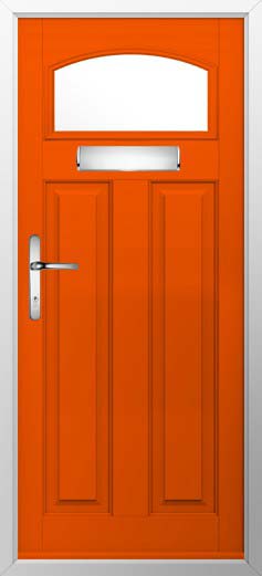 London Glazed Solidor Composite Door in Tangerine