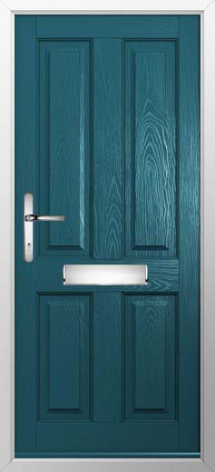 Ludlow Solid Solidor Composite Door in Peacock Blue