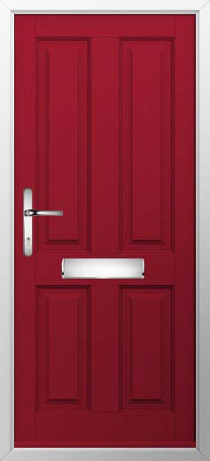 Ludlow Solid Solidor Composite Door in Ruby Red