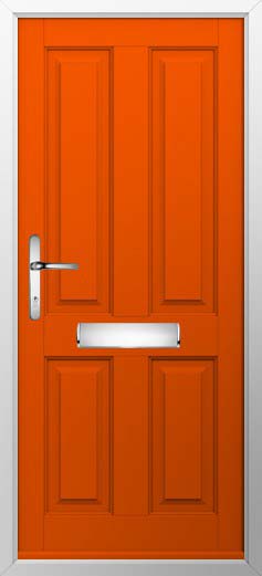 Ludlow Solid Solidor Composite Door in Tangerine