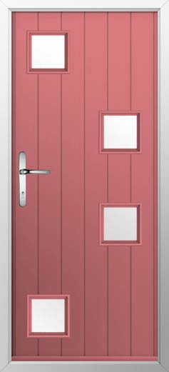 Modena Glazed Solidor Composite Door in Antique Rose