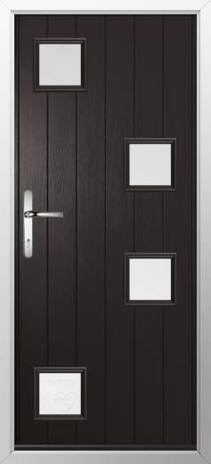 Modena Glazed Solidor Composite Door in Black Brown