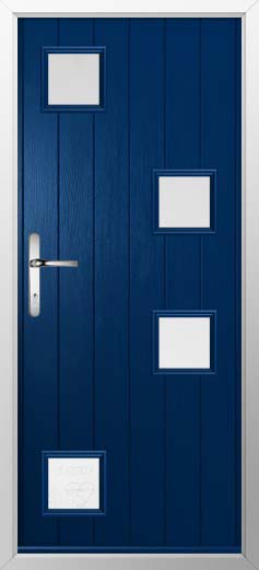 Modena Glazed Solidor Composite Door in Blue
