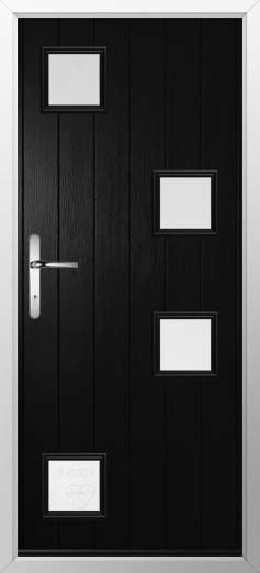 Modena Glazed Solidor Composite Door in Black