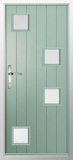 Modena Glazed Solidor Composite Door in Chartwell Green