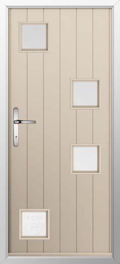Modena Glazed Solidor Composite Door in Cream
