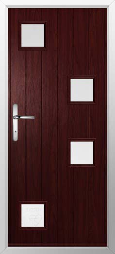 Modena Glazed Solidor Composite Door in Rosewood