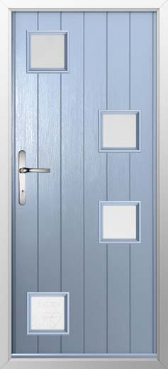 Modena Glazed Solidor Composite Door in Duck Egg Blue