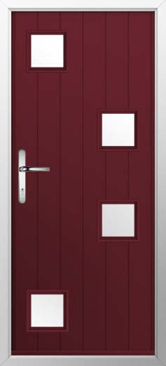 Modena Glazed Solidor Composite Door in Deep Merlot