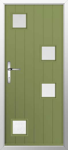 Modena Glazed Solidor Composite Door in Forest Green