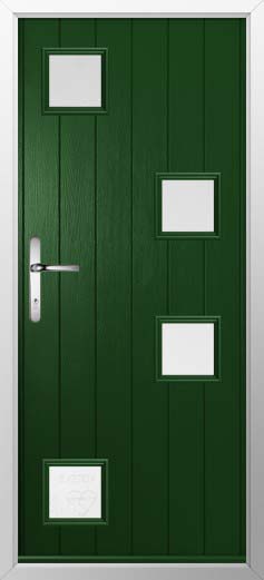Modena Glazed Solidor Composite Door in Green