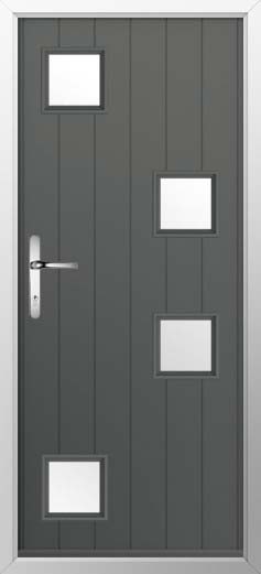 Modena Glazed Solidor Composite Door in Granite Grey