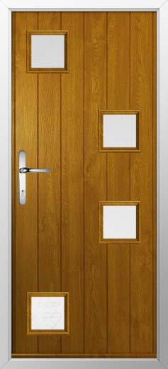 Modena Glazed Solidor Composite Door in Oak