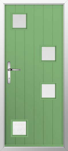 Modena Glazed Solidor Composite Door in Pistachio Green
