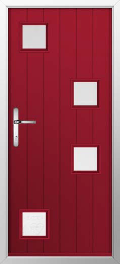 Modena Glazed Solidor Composite Door in Ruby Red
