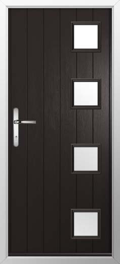 Milano Glazed Solidor Composite Door in Black Brown