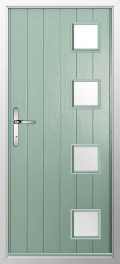 Milano Glazed Solidor Composite Door in Chartwell Green
