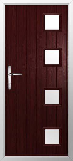 Milano Glazed Solidor Composite Door in Rosewood