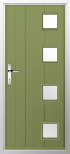Milano Glazed Solidor Composite Door in Forest Green