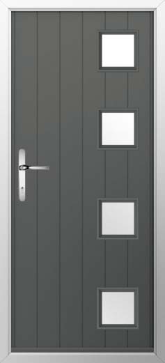 Milano Glazed Solidor Composite Door in Granite Grey