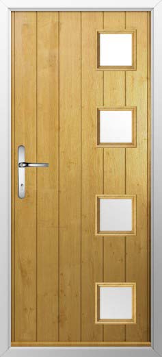 Milano Glazed Solidor Composite Door in Irish Oak